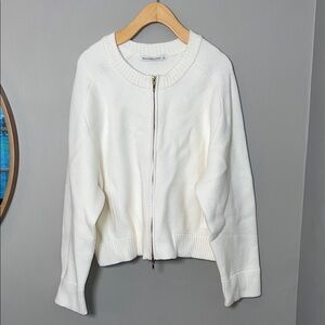 Abercrombie and Fitch LuxeLoft Double Zip-Up Crew Cardigan Size L